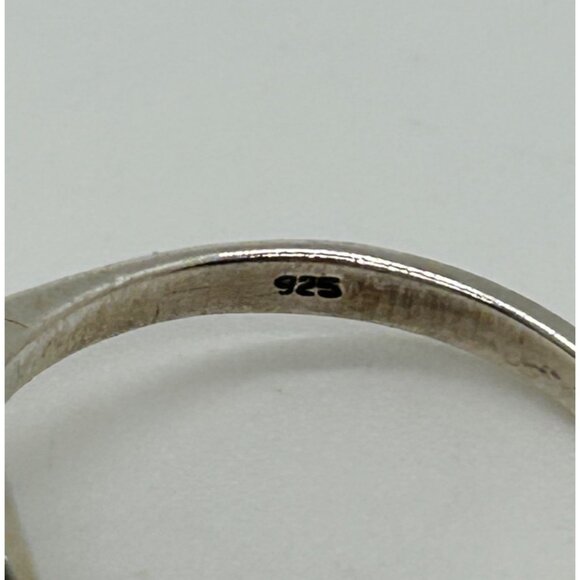 Vintage Sterling Silver Ring Blue Stone Marcasite Art Deco Revival1980s Size 7 - Picture 4 of 12